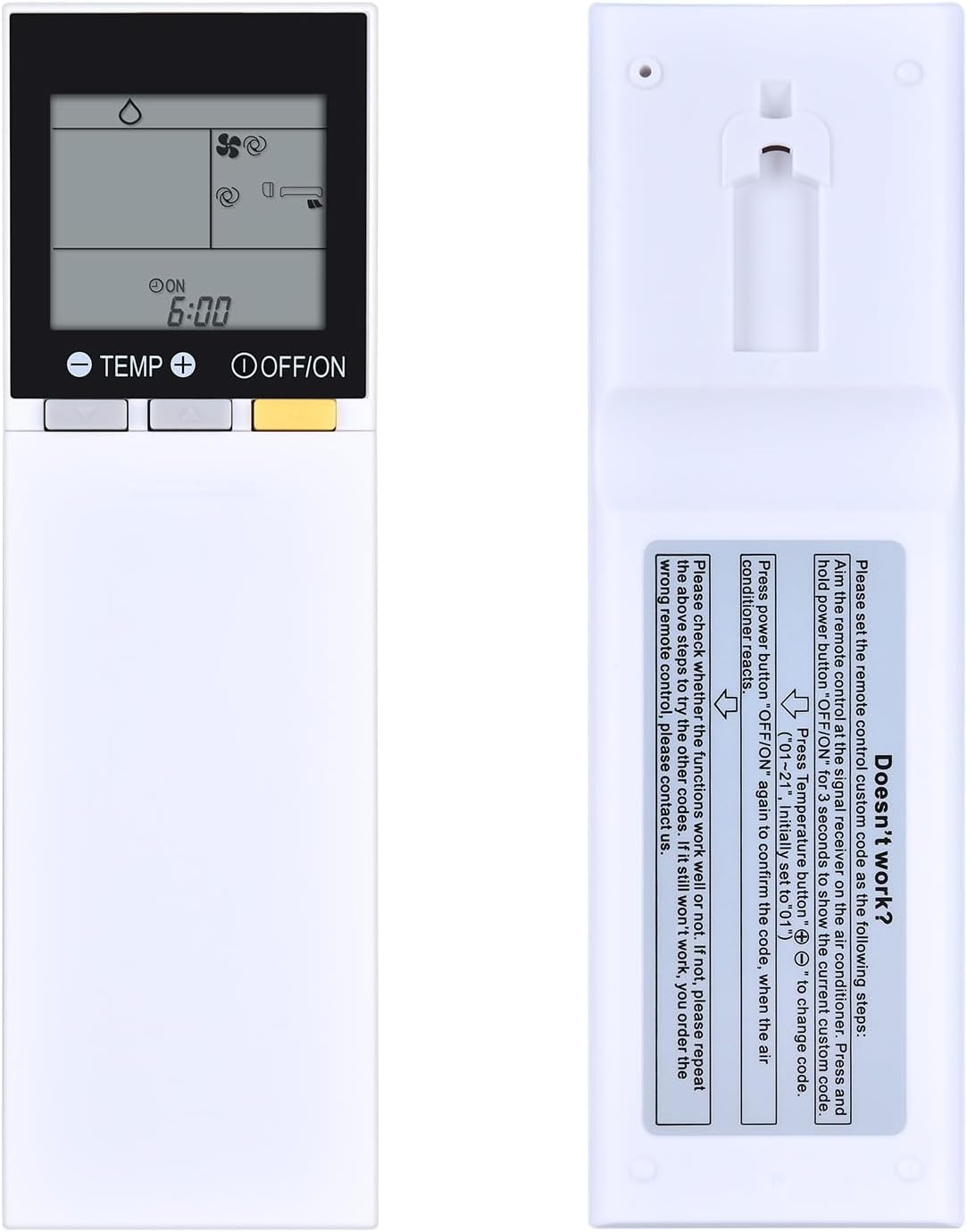 GOUYESHO Télécommande AC de Rechange pour climatiseur Mitsubishi SG15C SG15D SG10A SG18D SG15J SG17B SG19C SH20A, XG16A XG16A-1 MSZ-SF25VE-E1 MSZ-SF25VE-E2 MSZ-SF25VE-EN1 MSZ-SF25VE-EN1 MSZ-SF25VE-E2