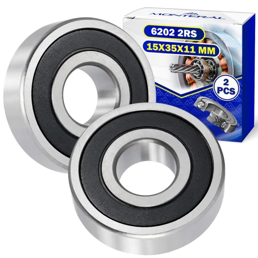 2 Pièces Roulement a Bille 6202 2RS pour Machine a Laver avec Taille 15x35x11 mm - MONTERAL