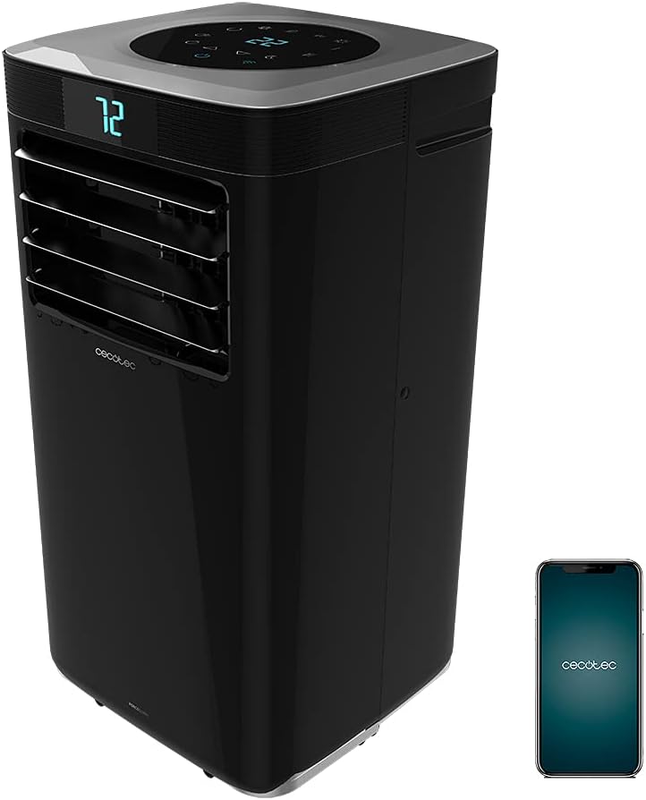 Climatiseur Portable à Chauffage ForceClima 9350 Connected Heating - 1000 W, 9000 BTU, Pompe à Chaleur, Télécommande, Contrôle Wifi, 5 Modes, 2 Vitesses, Affichage LED, Couverture 20 m2 - 88 x 40 x 38.7 cm Freddo et chaud