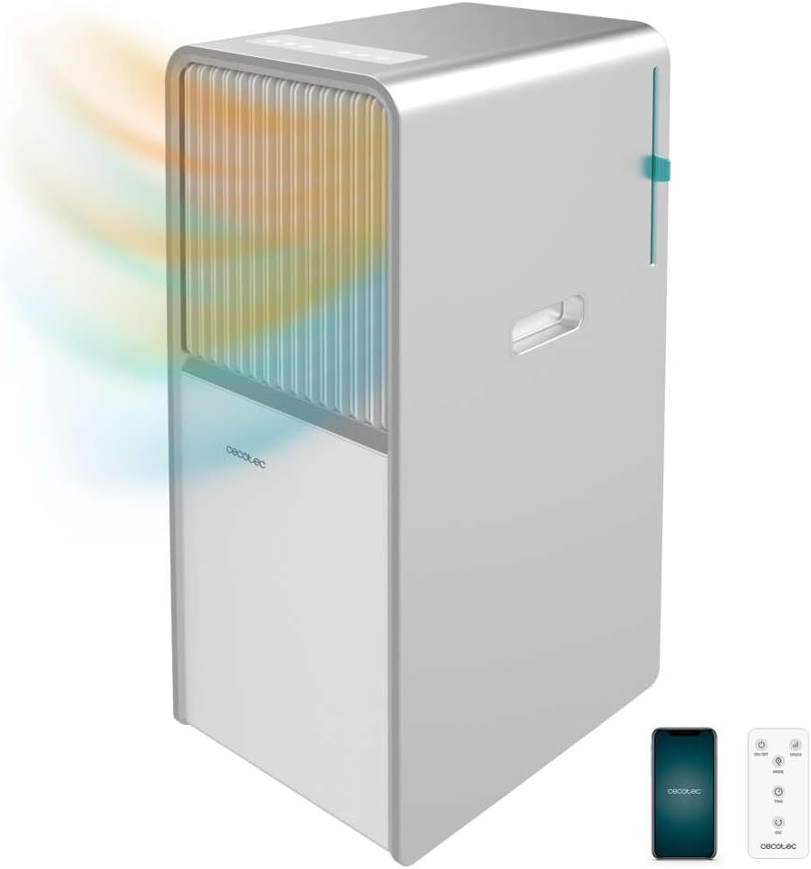 Climatiseur Portable ForceClima 12850 Style Heating Connected - 12000 BTU, Surface de 23 m², Télécommande, 5 Modes et 2 Vitesses, Minuterie, Roues Multidirectionnelles 360º 12000 BTU Télécommande + APP / Fonction chauffage
