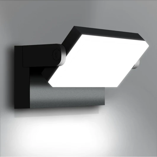 40W Applique Murale LED Exterieur 5000K Noire, Lampe Exterieur Mural avec LED Panneau Rotatif 3000LM, Eclairage Mural Exterieur IP65 Etanche, Lumiere Exterieur Led en Aluminium Noire-6000k-1pc
