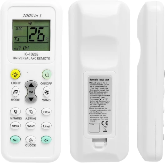 Telecommande Universelle Clim pour LG, Gree, Midea, Toshiba, Haier, Daikin, Hitachi, Sharp, Samsung, Sanyo, Hisense et Plus de 1000 Marques, Télécommande Climatiseur Universelle