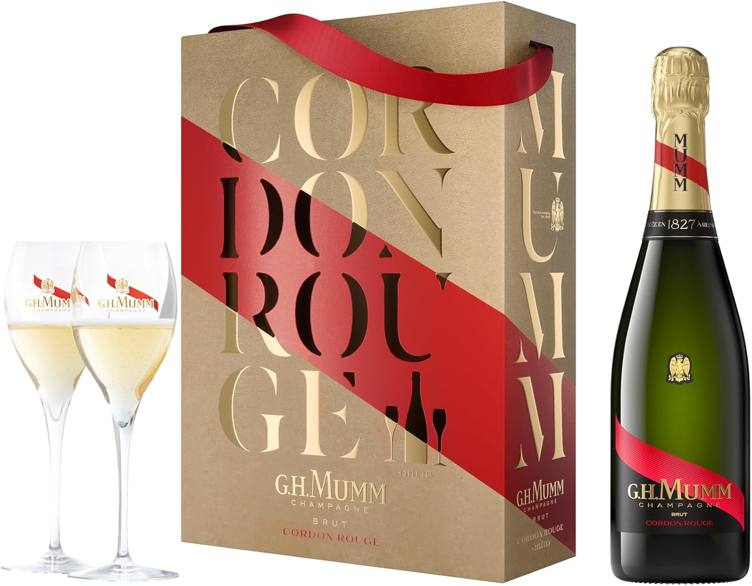 Coffret Champagne - Cordon Rouge - + 2 flûtes - 12,5 % - 75 cl