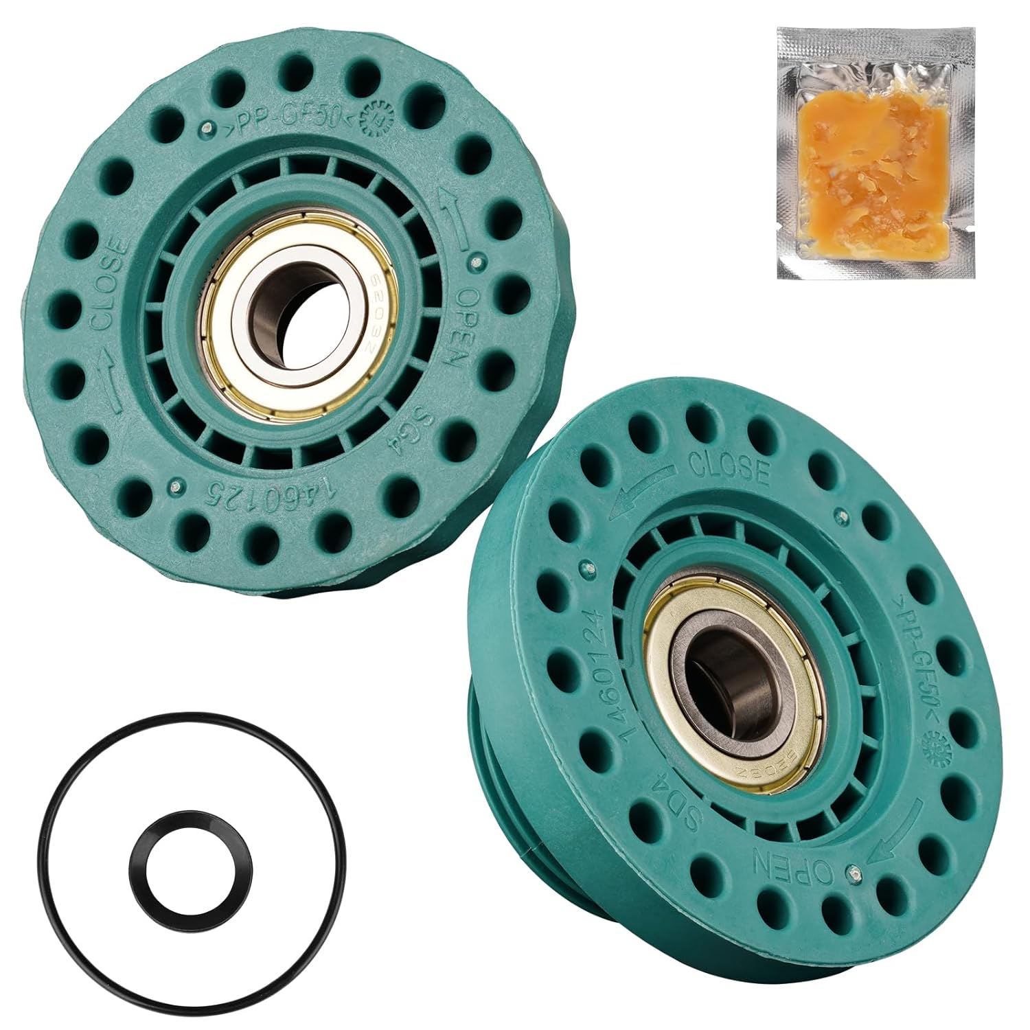 PARTSEE Roulement pour AEG pour Electrolux pour Zanker pour Zanussi 407143096/3 4071430963 Kit de roulements pour machine à laver à chargement supérieur (gauche + droite) left+right