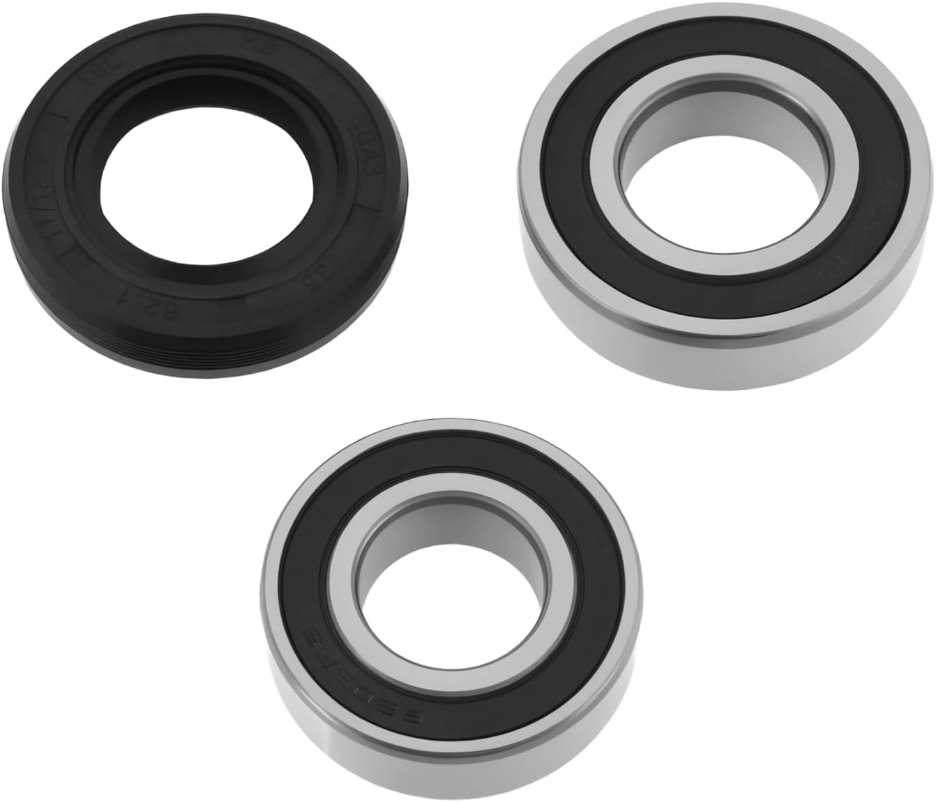 Briny River Kit de réparation de roulement à billes et de joint pour machine à laver 6205-2RS 6206-2RS 35 x 62 x 11/12,5 mm compatible avec Samsung