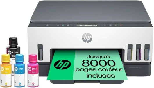Smart Tank 7005 Imprimante Multifonction Couleur, Réservoir d'encre à haut volume d'impression, Jusqu'à 12000 pages en noir et 8000 pages en couleur, Recto-verso automatique, Wi-Fi, Blanche