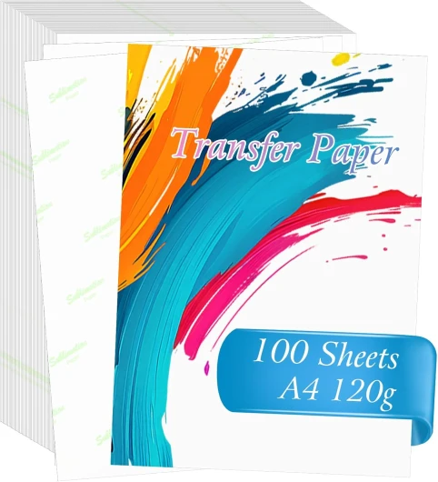 VHUTOU Papier Sublimation A4, 100 Feuilles/210x297mm Papier Transfert pour Textile, Papier Sublimation 120 g/m²