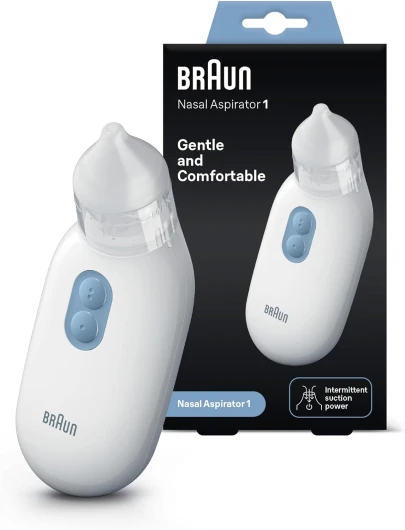 Mouche-bébé 1 - Élimine le mucus - Débouche le nez - Aspiration électrique - 2 x d’aspiration - 2 tailles d’embouts - Nouveau-nés, bébés et enfants - Lavable au lave-vaisselle - BNA100 Mouche-bébé électrique