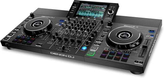 Denon DJ SC LIVE 4 contrôleur DJ autonome avec séparation Stems sur 4 platines, Wi-Fi, haut-parleurs intégrés, compatible Serato DJ et Virtual DJ
