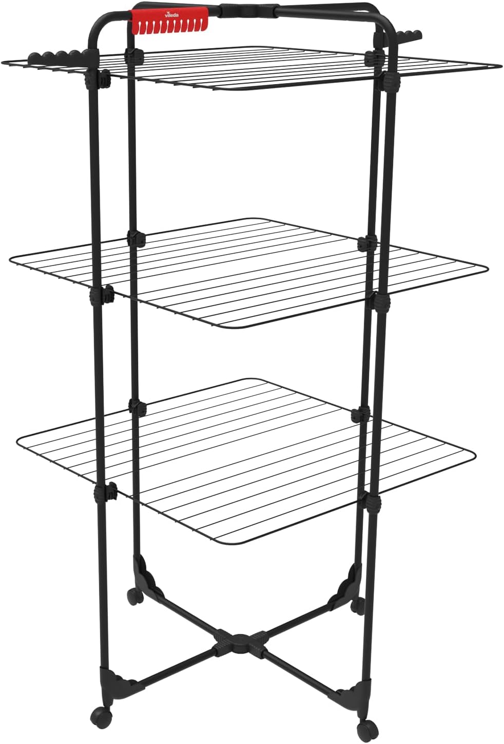 Séchoir Mixer3 Ultimate de Black Edition - Longueur de séchage de 30 mètres - Flexible - Facile à déplacer et à Transporter - roulettes pivotantes - Porte Chaussettes Noir