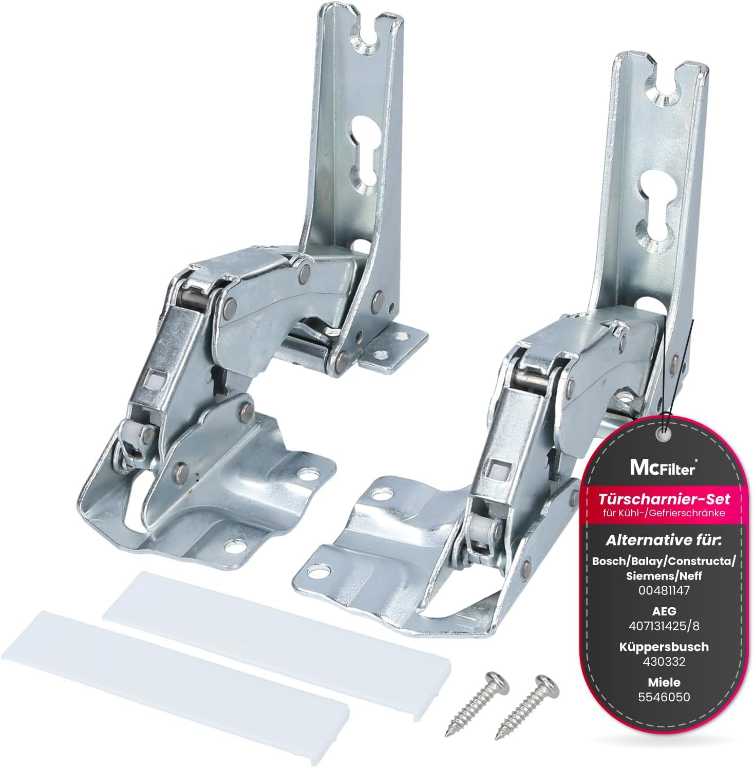 McFilter I Charnière de porte encastrée pour réfrigérateur Bosch Siemens Miele AEG Neff Gaggenau 00481147 481147