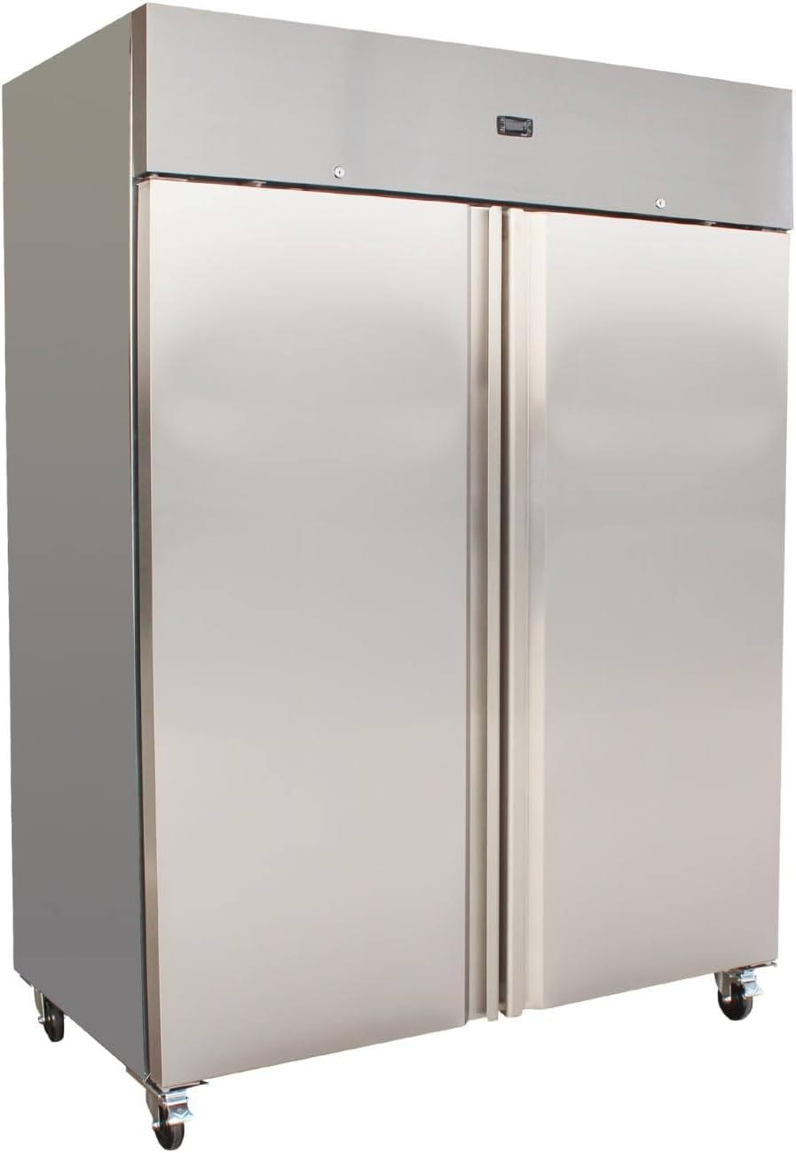 Armoire Réfrigérée Positive - INOX à Économie d'Énergie / -2°C/+8°C - 2 Portes Pleines - 1300L 1300 L