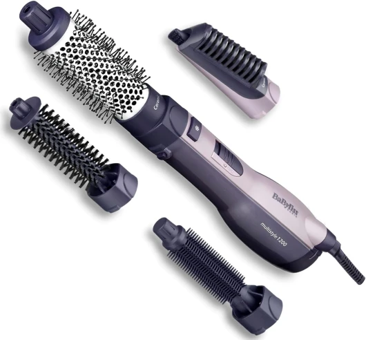 Brosse soufflante multistyles Technologie ionique anti-frisottis, Technologie céramique, 4 accessoires, Multistyler, Noir, AS121E