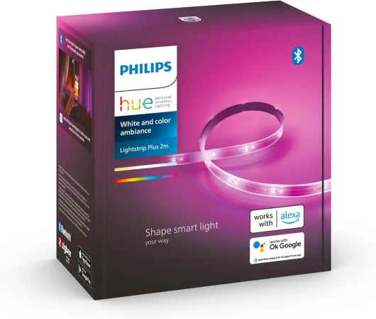 White & Color Ambiance, ruban LED couleur intérieur, V4, base, extensible, Bande led avec Bluetooth, compatible avec Alexa, Google Assistant et Apple Homekit 2 m