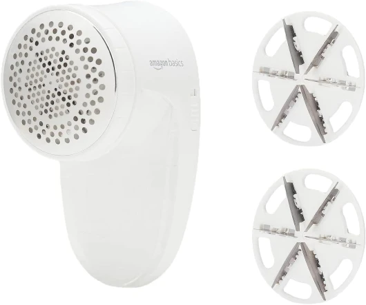 Rasoir anti-bouloches à piles avec 2 lames de rechange - Blanc Piles non incluses
