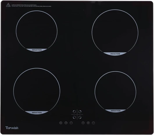 Topwish plaque induction 4 feux encastrable, plaque de cuisson electrique, plaque à induction 60cm con avec verrou de sécurité, funzione Boost, voyant de surface chaude, protection d'extinction, 7200W 4 Fuochi Induction