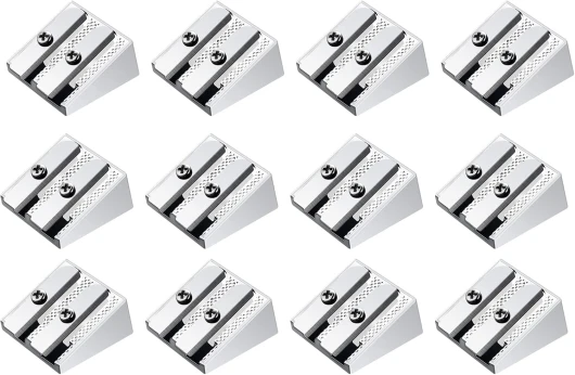 Double Trou Taille-Crayon,12 PCS Taille Crayon Métal Taille-Crayon Rectangulaire Aille-crayons Manuel en Alliage D'Aluminium pour crayons graphite