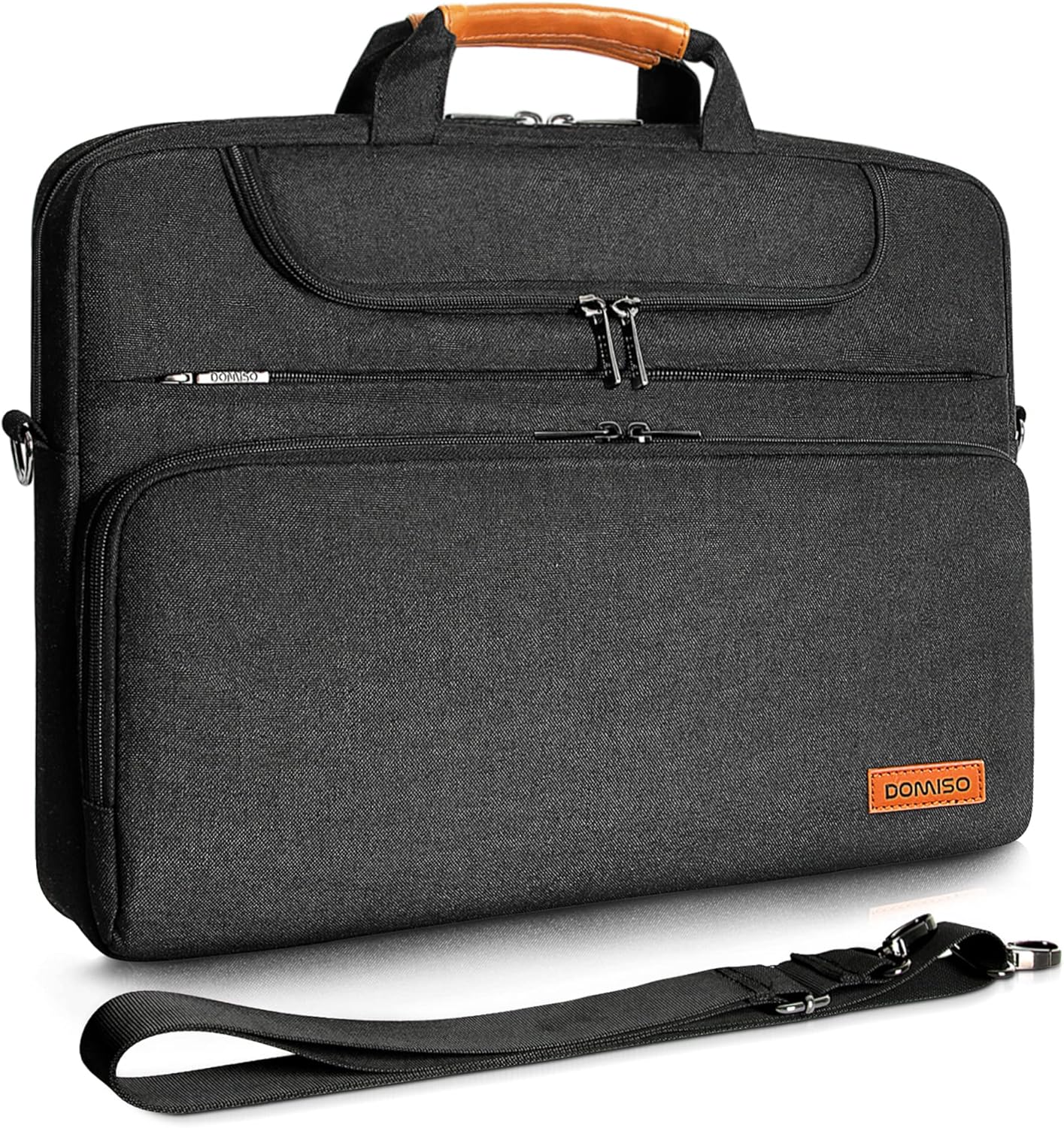 Sacoche Ordinateur 15.6 Pouces Imperméable Pochette PC Portable Sac à Bandoulière Homme pour 15.6" Lenovo IdeaPad ThinkPad/HP Pavilion 15 ENVY 15 / Dell XPS 15 / Macbook/Asus, Noir 15 - 15,6 Pouces Noir
