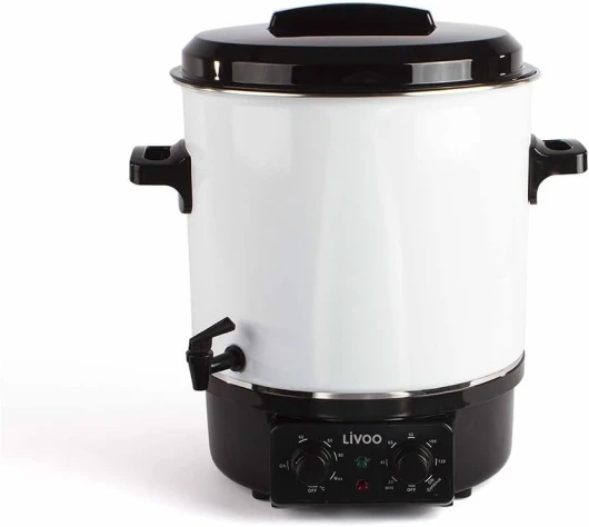 Stérilisateur à bocaux électrique - Puissance 1800W, thermostat et minuterie réglables, haute performance, capacité 27L, acier émaillé