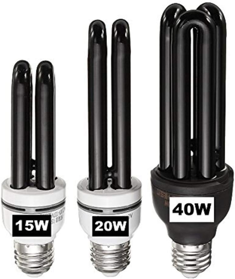 MASUNN E27 15/20/40W Black UV stérilisateurs Ampoule Violette Lampe Germicide scène Performances AC110-127V - 20w