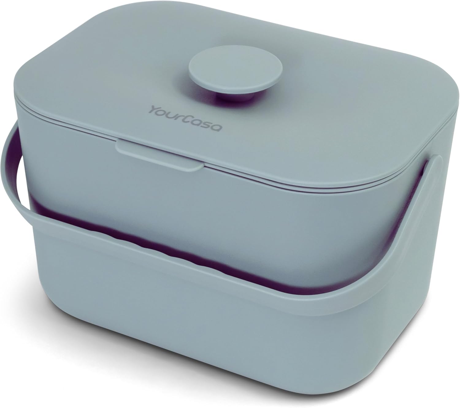 Poubelle bio de cuisine 5 l - Seau à compost pour déchets biologiques quotidiens - Passe au lave-vaisselle - Anti-odeurs avec tamis et poignée ergonomique - Petite poubelle bio (menthe)