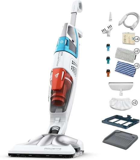 , Nettoyeur vapeur, 2 en 1, Aspire et lave en même temps, Nettoyeur à main amovible, Performant, Assainir, Technologie Cyclonique, Chauffe rapide, Clean & Steam Multi RY8544WH