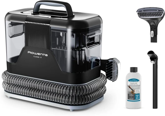 , Clean it, Shampouineuse, Détacheur nettoyeur de tache, Rapide et facile, Tapis, Intérieur de voiture, 400W, IN5010F0, Blanc/Noir 3 accessoires
