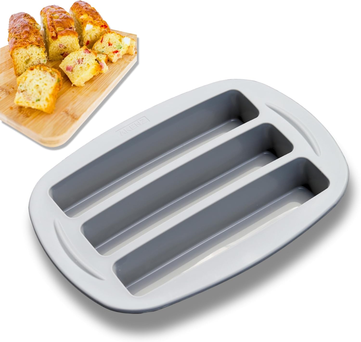 Moule Mini Cake 3 en Silicone platinium petit Rectangulaire pour multi Apéritif Pâtisserie Gateau - Compatible avec Cake Factory Version Améliorée + EBOOK OFFERT