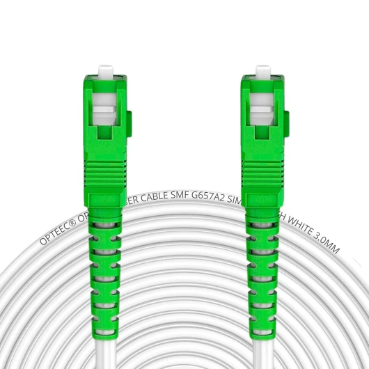 ® - Câble Fibre Optique Blindé - 3M - ORANGE/SFR/BOUYGUES/SOSH/RED by SFR - Rallonge/Jarretière - SC-APC à SC-APC Renforcé - Simplex Monomode - Garantie 10 Ans - Blanc (3M)