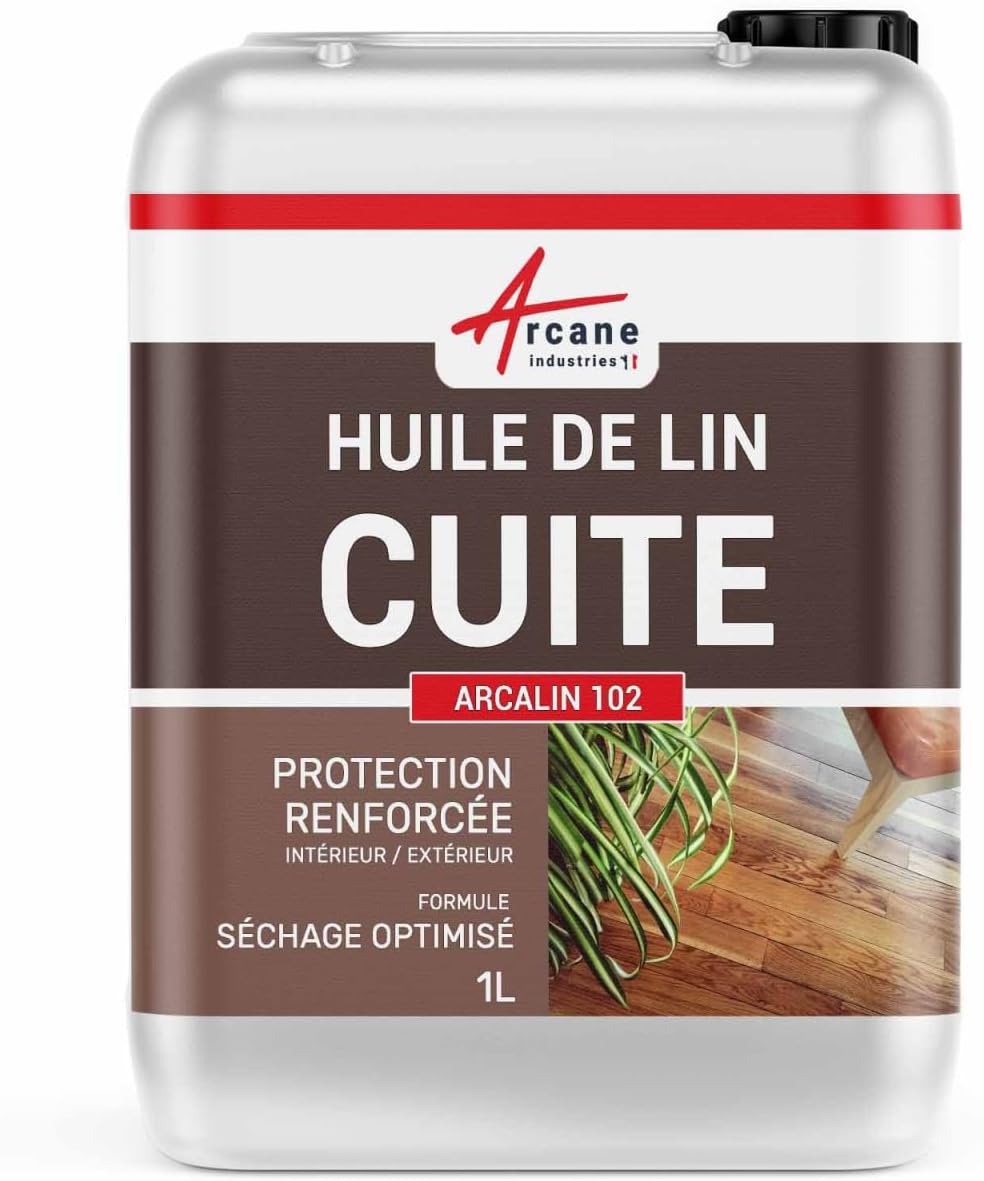 Huile de lin, cuite, bouillie, séchage rapide - 1 L - ARCANE INDUSTRIES