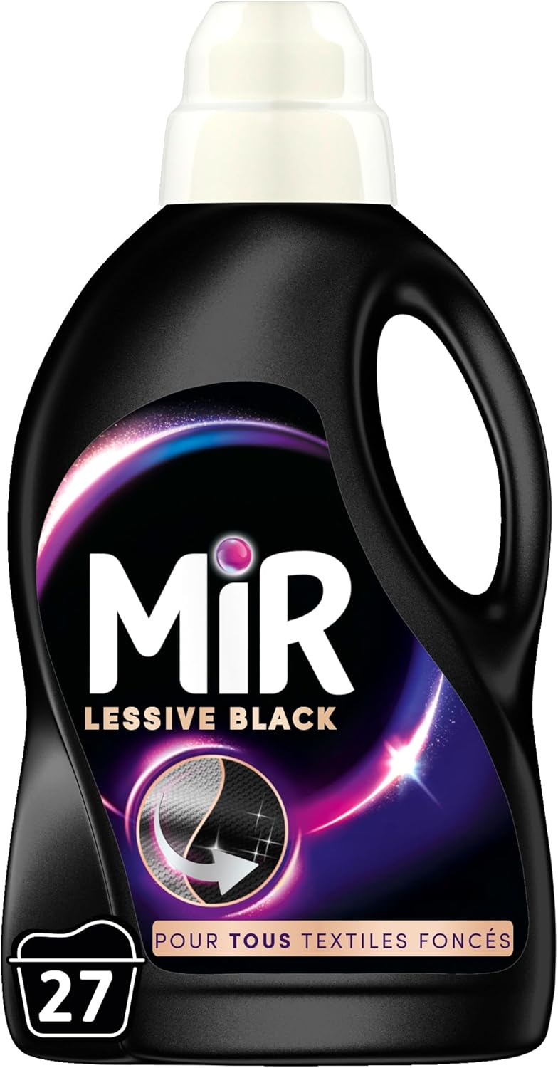 Lessive Liquide Black Main & Machine Formule Unique 3en1, 1.35L Noir 1.35 l (Lot de 1)