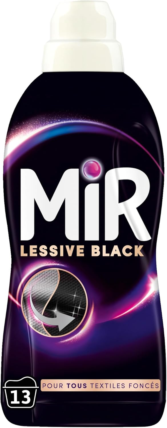 Lessive Liquide - Lessive Black - Main & Machine - Raviveur - Formule Unique 3en1 - Couleurs - Fibres - Fraîcheur - Nettoie avec Soin - Anti-Bouloche - Pour tous les Textiles Foncés - 13 Lavages