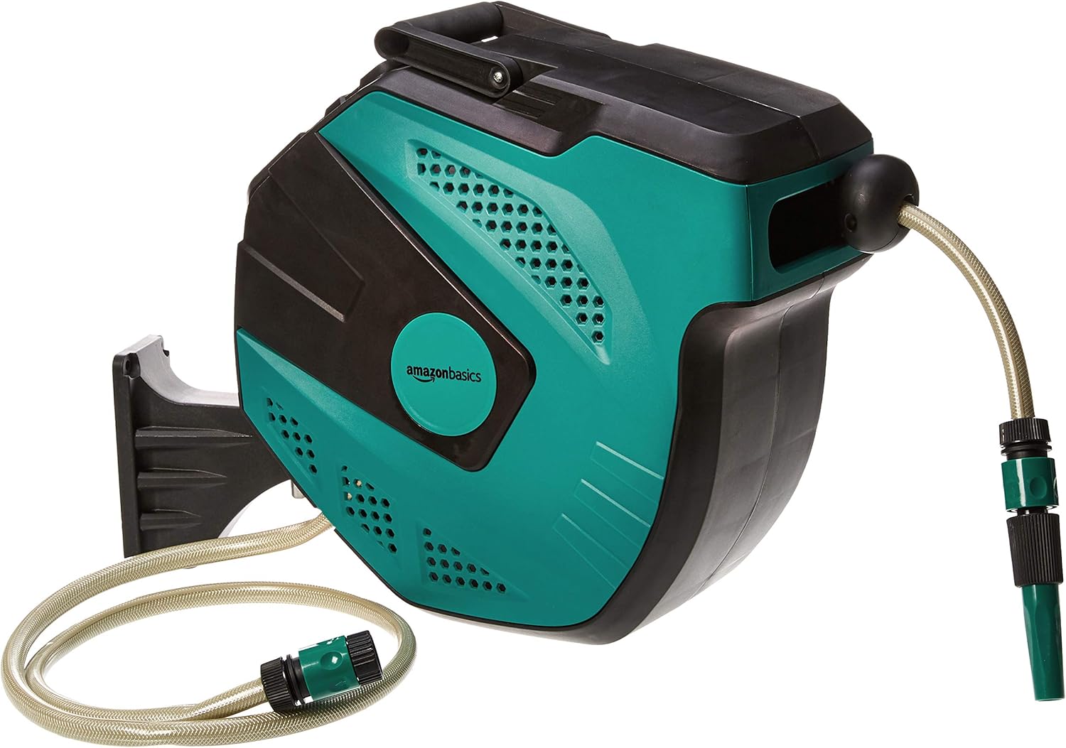 Enrouleur automatique à fixation murale avec tuyau, 15 m, Noir Vert 15m