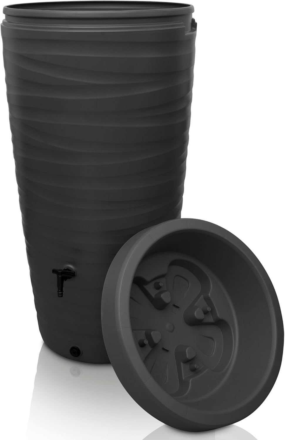 Récupérateur Eau de Pluie 240L [Wave Design] en Plastique - avec Robinet, Reservoir Eau de Pluie recuperateur d Eau de Pluie - cuve Eau de Pluie - recuperateur Eau de Pluie (Anthracite)