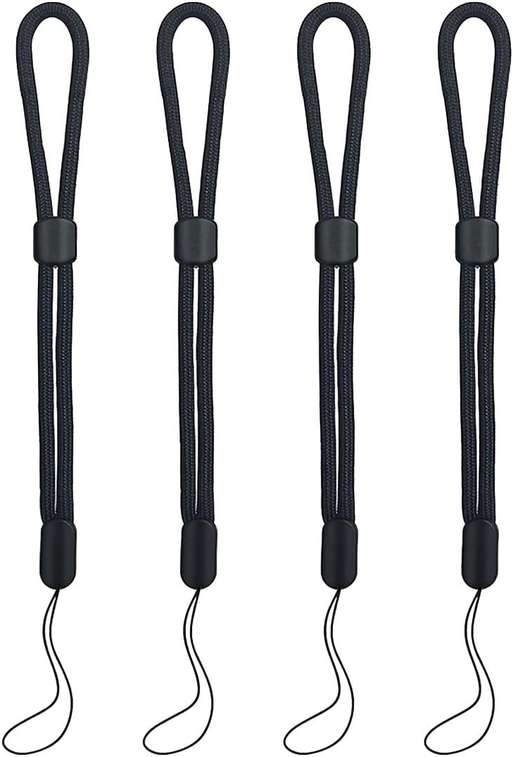 Appareil Photo Ajustable Dragonne Poignet, 4 Pièces Lanyard Dragonne Poignet, Dragonne universelle pour appareil photo, Doux Paracord Sangle de Braided pour Téléphone, Smartphone, Caméra, Noir, 25cm