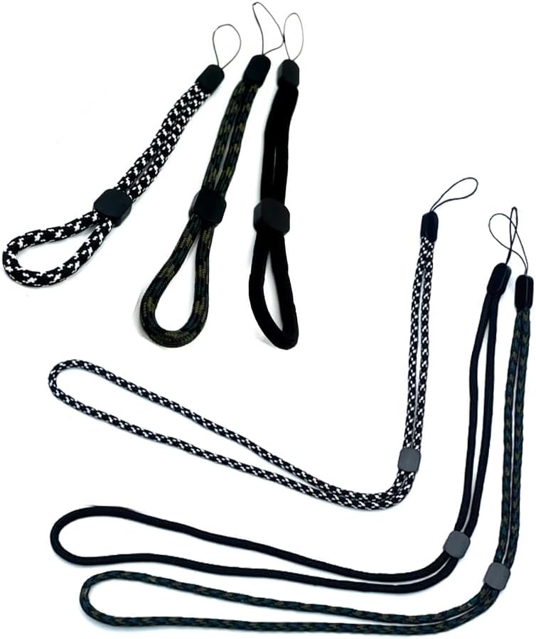 KQNM Lot de 6 lanières de Cordon réglables en Nylon,Lanyard Dragonne，Longue lanière，Poignet Dragonnes,Tour de Cou，pour téléphone Portable, Appareil Photo, clés, clés USB (3 Longs et 3 Courts)