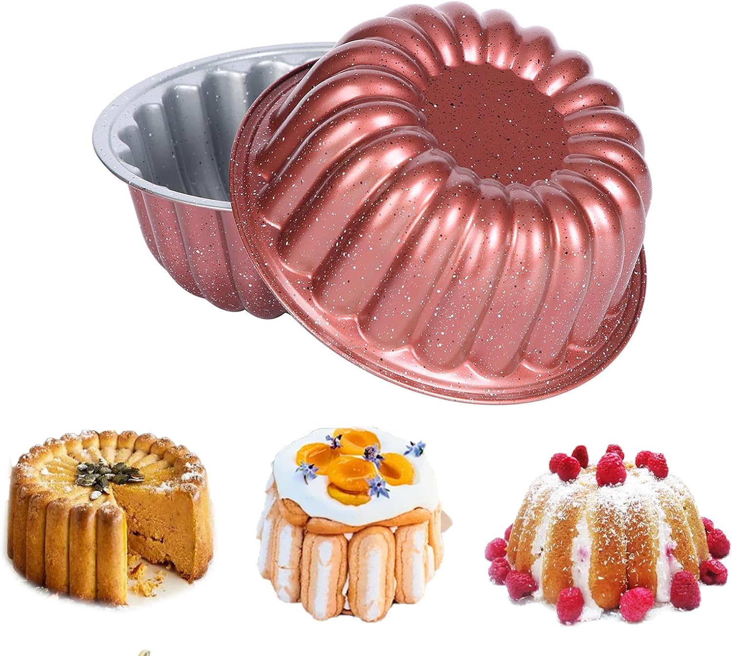 Neylokfen Haut Moule Charlotte en acier antiadhésif - Diamètre 25 cm Hauteur 10 cm Moule Entremet Moule Gateau Rond Terre Cuite -1 piece