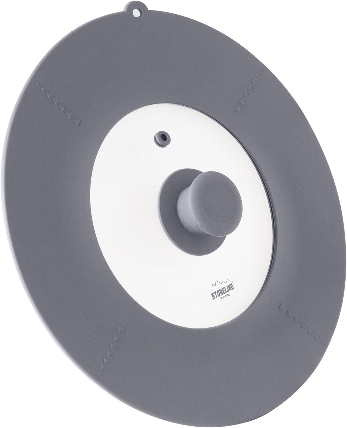 Couvercle Universel en verre pour Casseroles, Poêles et Sauteuses 16/18/20/22/24/26/28 cm, avec Bord en Silicone résistant à la Chaleur 7en1 (16/18/20/22/24/26/28 cm) Gris