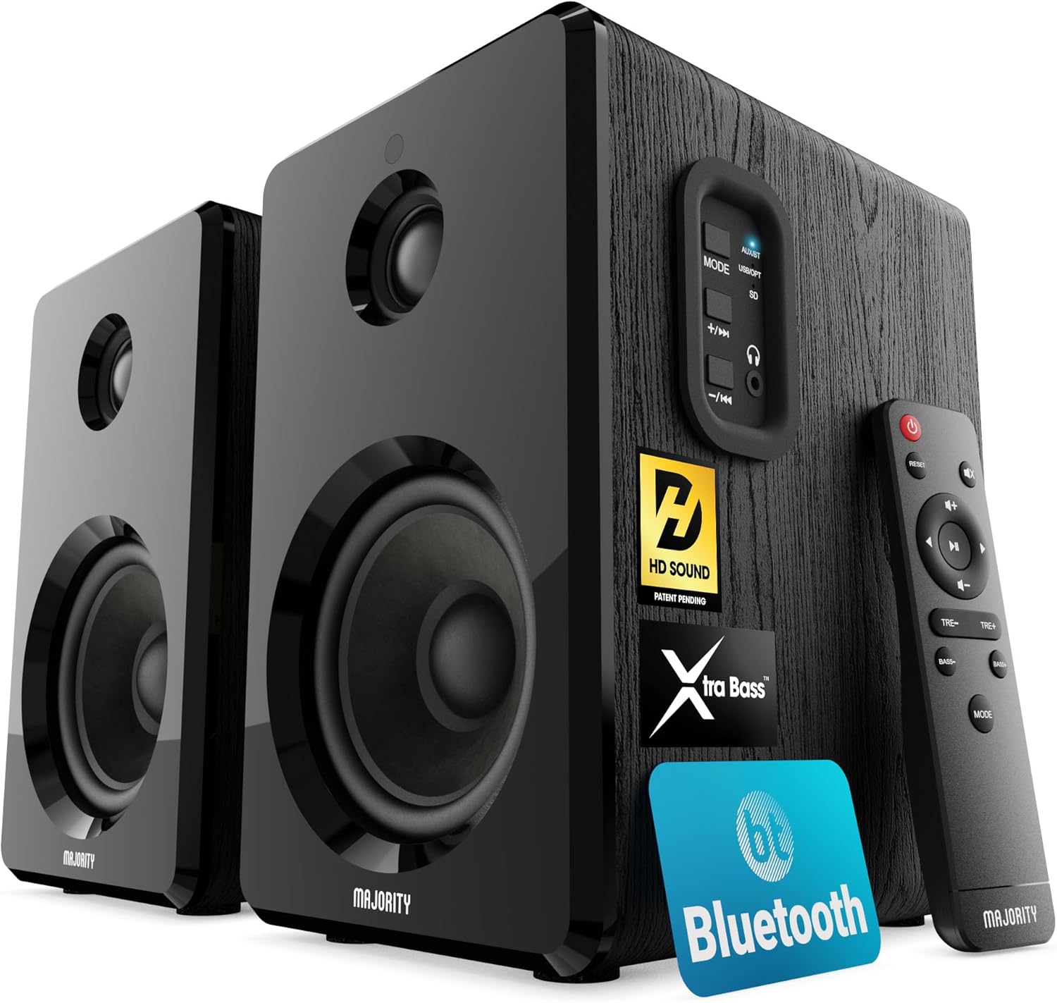 D40 Enceinte Monitoring Studio - 60W 2.0 Enceintes Bibliotheques Filaire - Enceinte Active Amplifiée Bureau - Enceintes PC Bluetooth - HiFi Packs d'enceintes pour Platine Vinyle ou TV