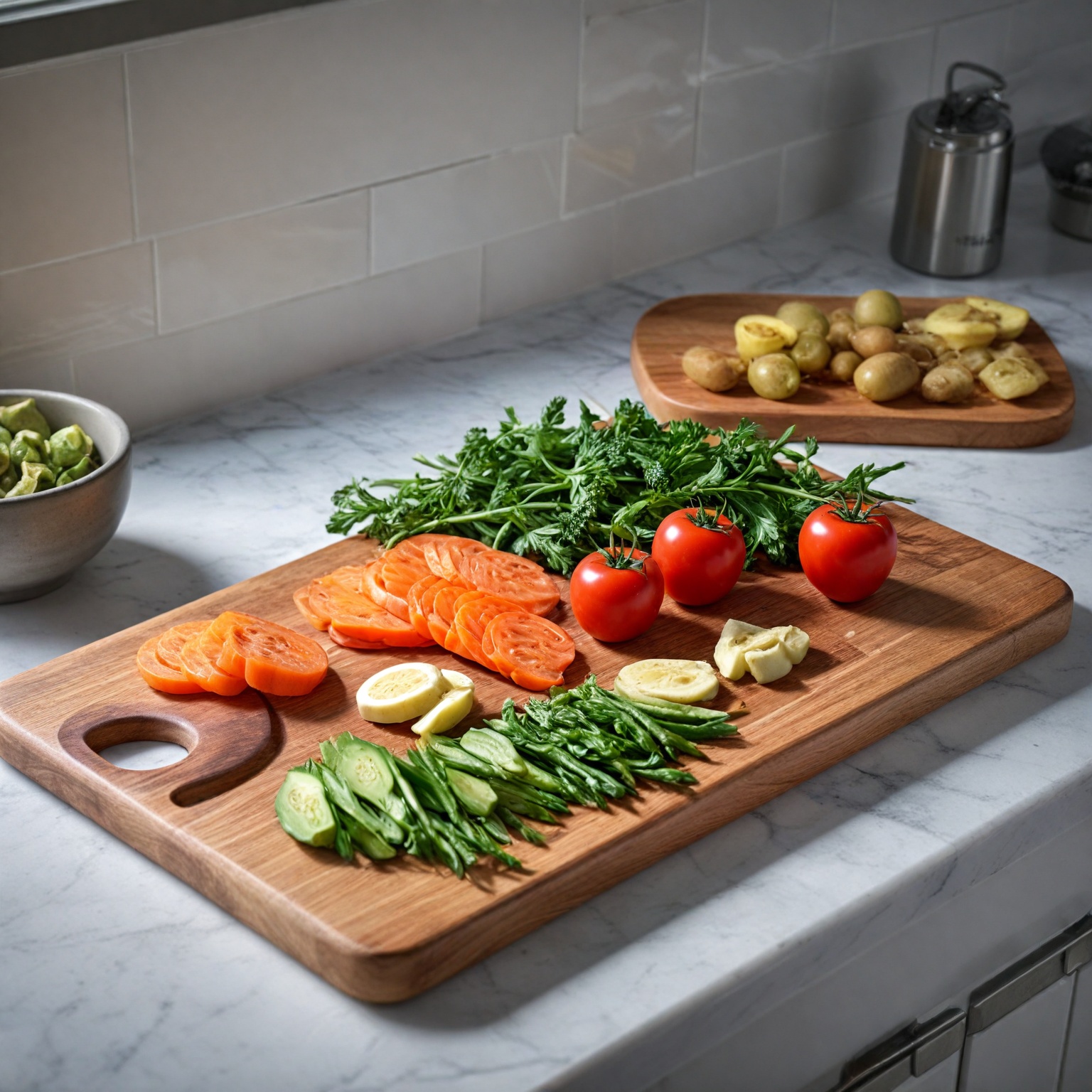 Planche à Découper En Noyer – Réversible, Avec Rainure à Jus