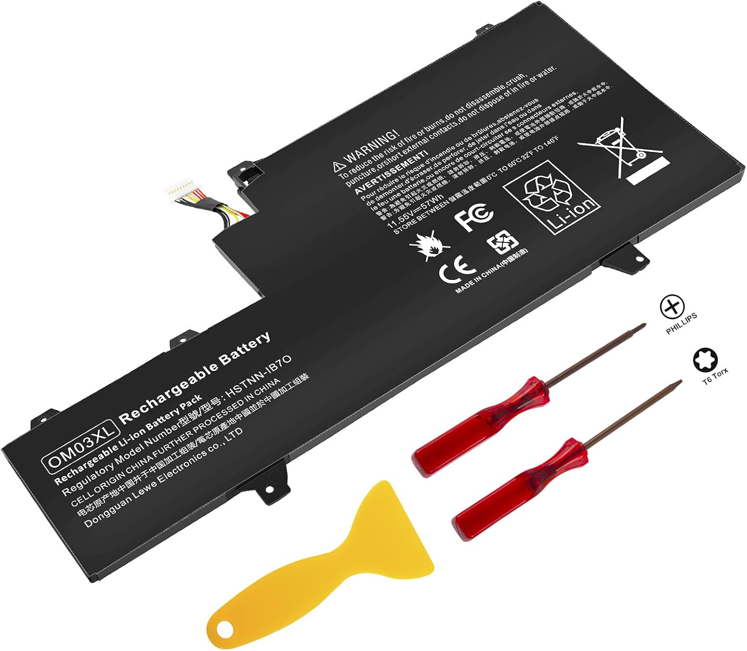 ASUNCELL 57Wh OM03XL Batterie pour Ordinateur Portable HP EliteBook x360 1030 G2 Série OM03XL OMO3XL OM03057XL 863167-1B1 863167-171 863280-855 HSN-I04C HSTNN-IB70 HSTNN-IB7O 11.5V