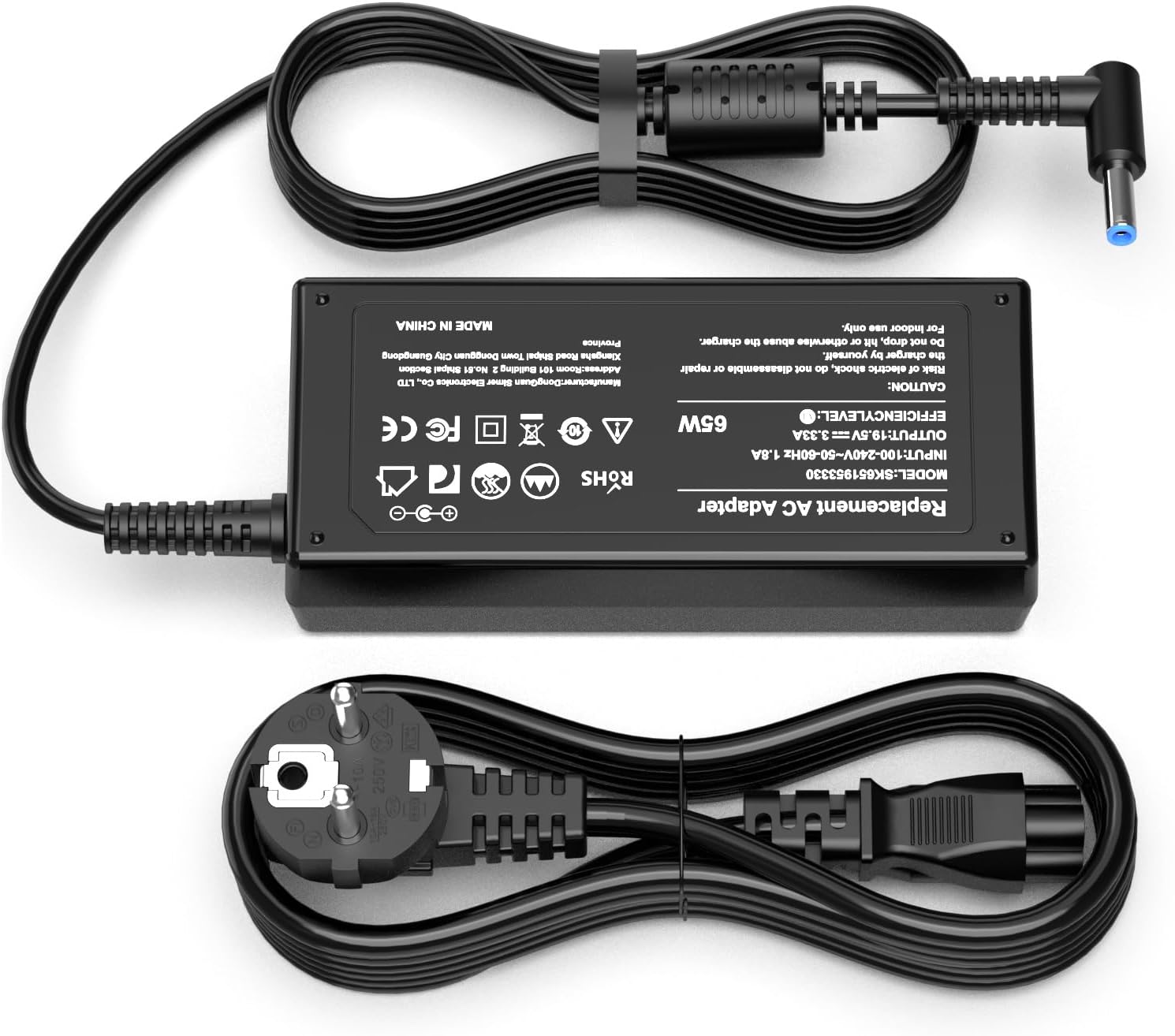 BIUBOTY 65W 45W Chargeur HP Ordinateur Portable PC Elitebook 840 850 G8 Pavilion X360 11 13 14 15 17 Envy Probook 430 450 250 G3 G4 G5 G6 G7 Stream 741727-001 710412-001 Adaptateur Alimentation 19.5V 65W HP