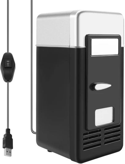 Asyduey USB Mini RÉFrigÉRateur De Goutte À Froid Shpping Freezer USB Mini RÉFrigÉRateur Portable Soda Mini RÉFrigÉRateur pour Voiture Noir
