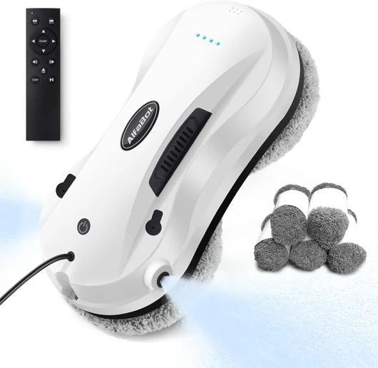 X7 Robot Lave-vitres, Robot électrique pour Nettoyage de Fenêtre avec Télécommande, Lave-vitres avec Réservoir d'eau pour Lave Toutes Les Surface Lisse, Pulvérisation Automatique