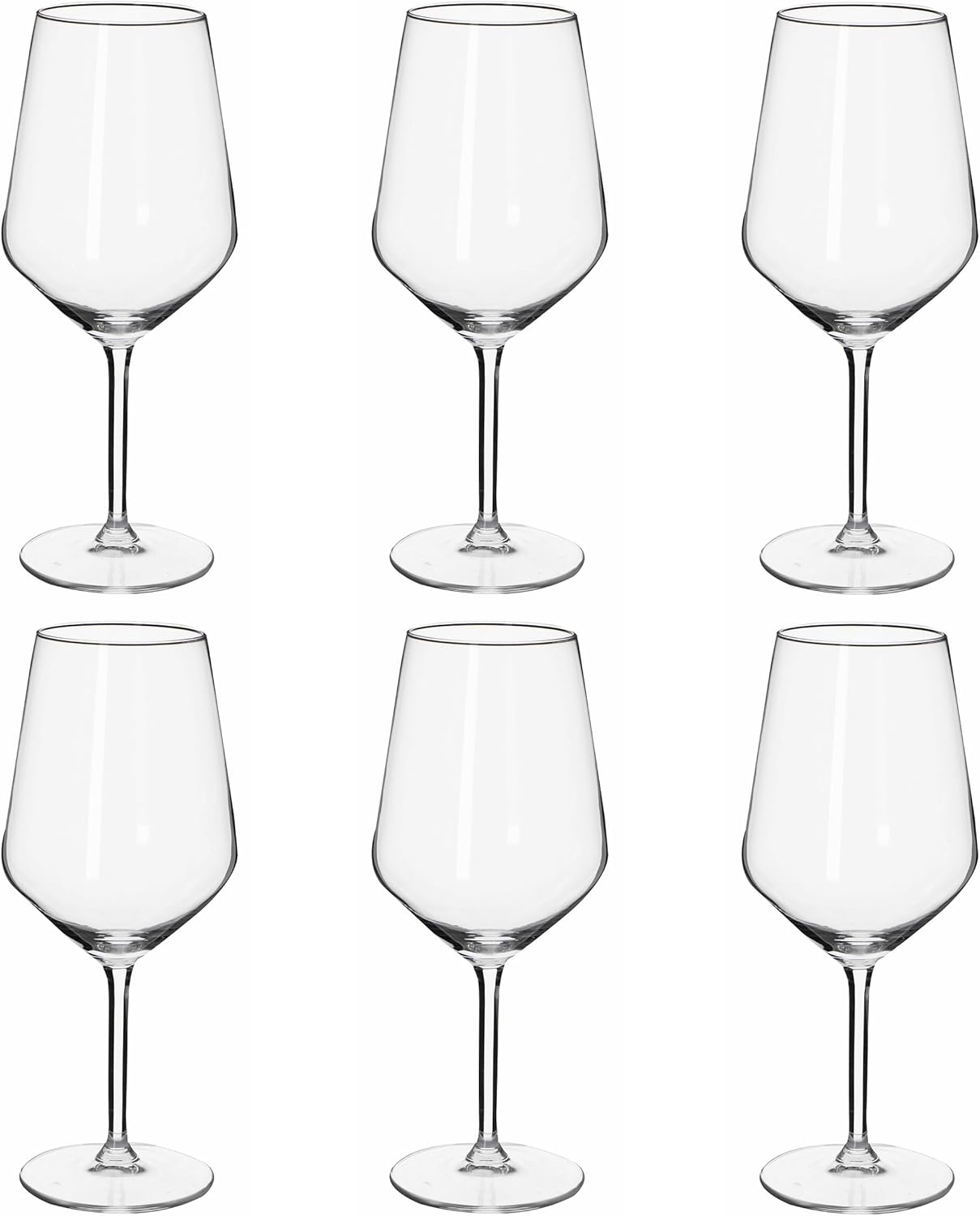 Verres à Vin Rouge - Lot de 6 verres à vin - Verre à vin 53cl - Verres à vin rouge résistant au lave-vaisselle - Cadeau pour le vin rouge - Verre 6X RED