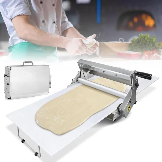 Laminoir à pâte compact, laminoir manuel en acier inoxydable, laminoir manuel à planche, épaisseur réglable, laminoir pliable pour boulangeries et pâtisseries,M