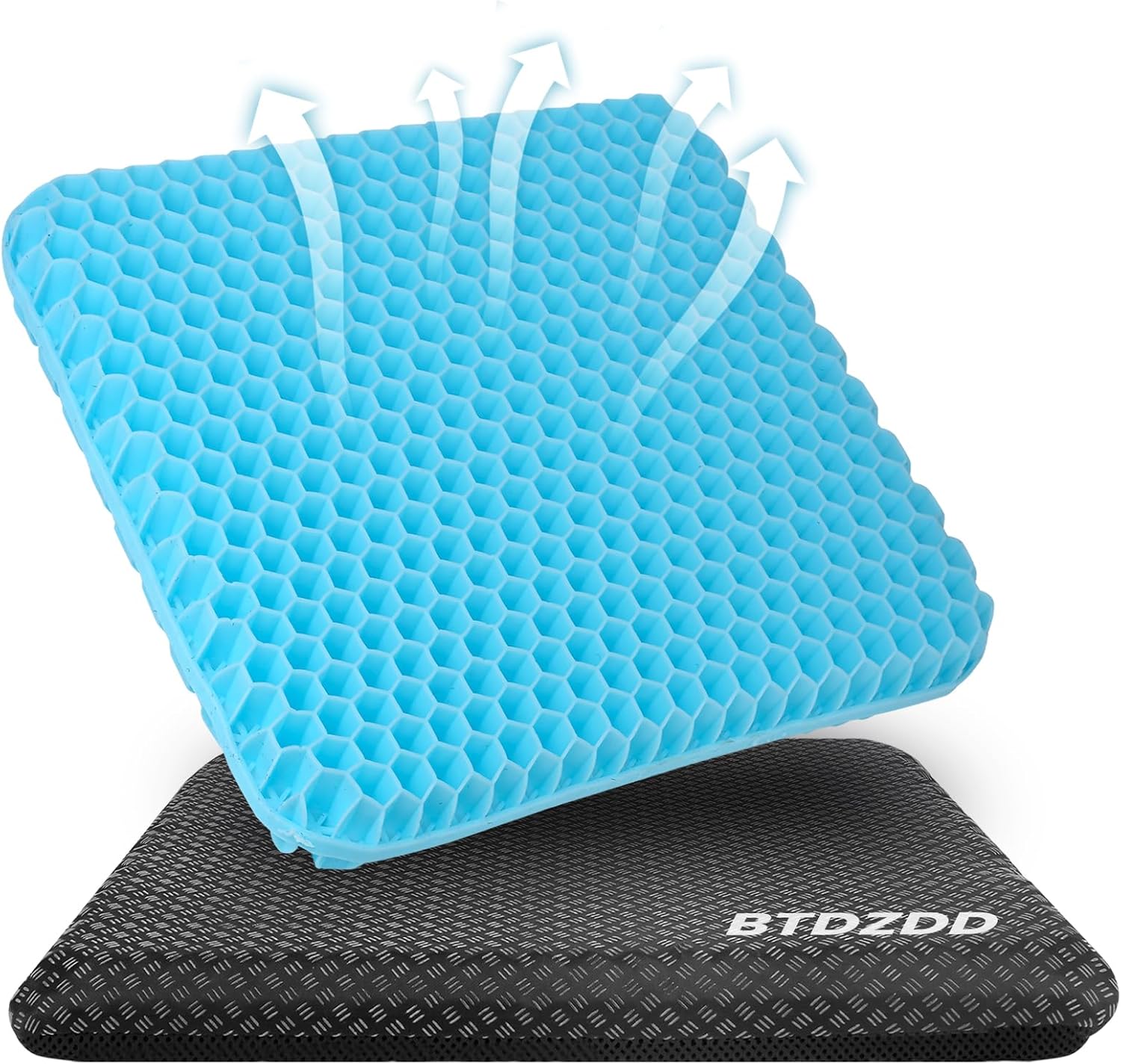 Coussin de Gel, Coussin en Gel, Coussin Chaise Ergonomique Orthopédique pour Bureau, Voiture, Fauteuil Roulant, Coussin Coccyx 43cm*39cm*4cm Bleu Ciel