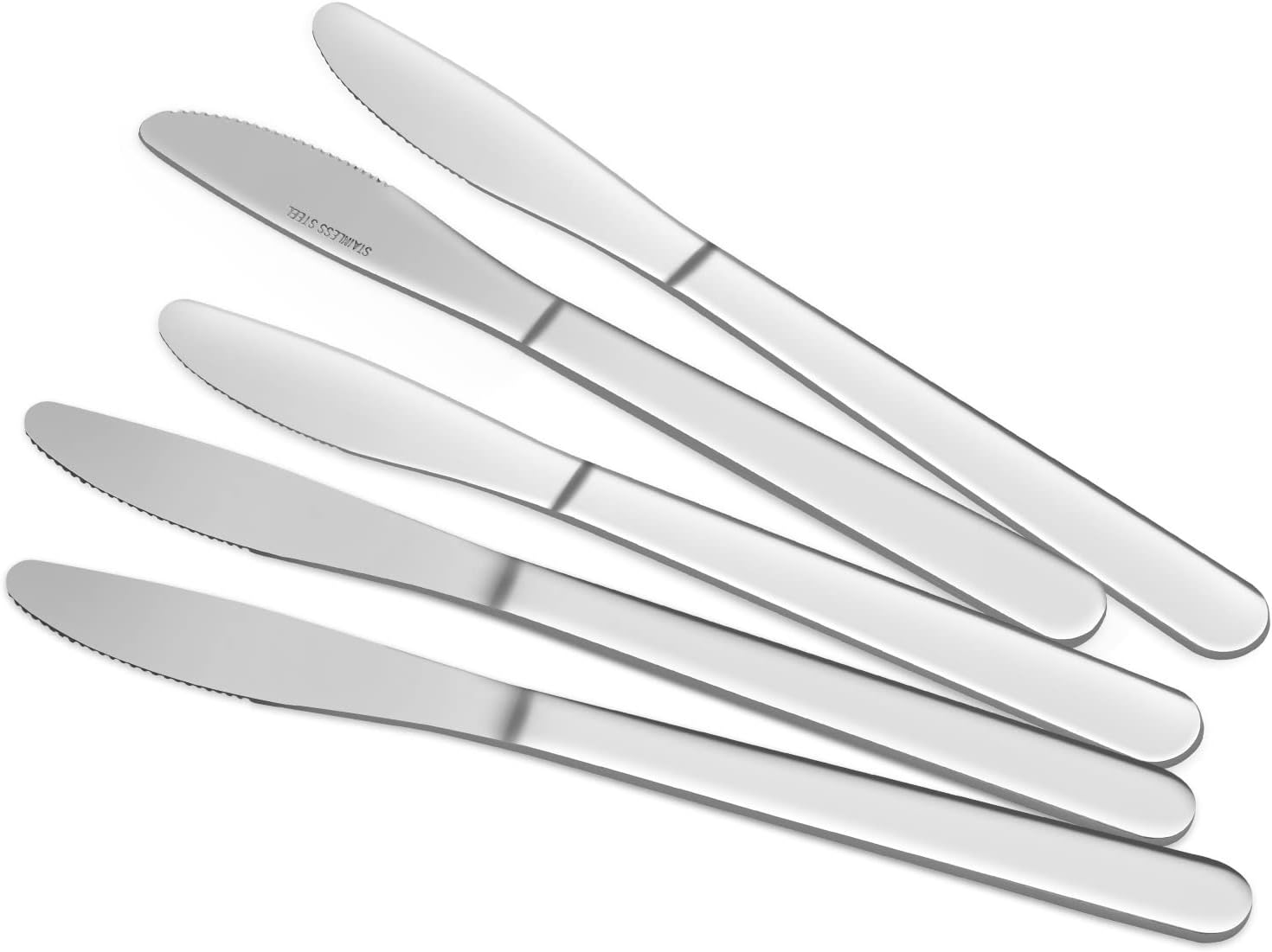 24 pièces Acier de couteaux à dîner en acier inoxydable (8,3 pouces/ 20,1 cm), lavable au lave-vaisselle, vernis miroir, couteaux de dîner pour la maison, la cuisine ou le restaurant