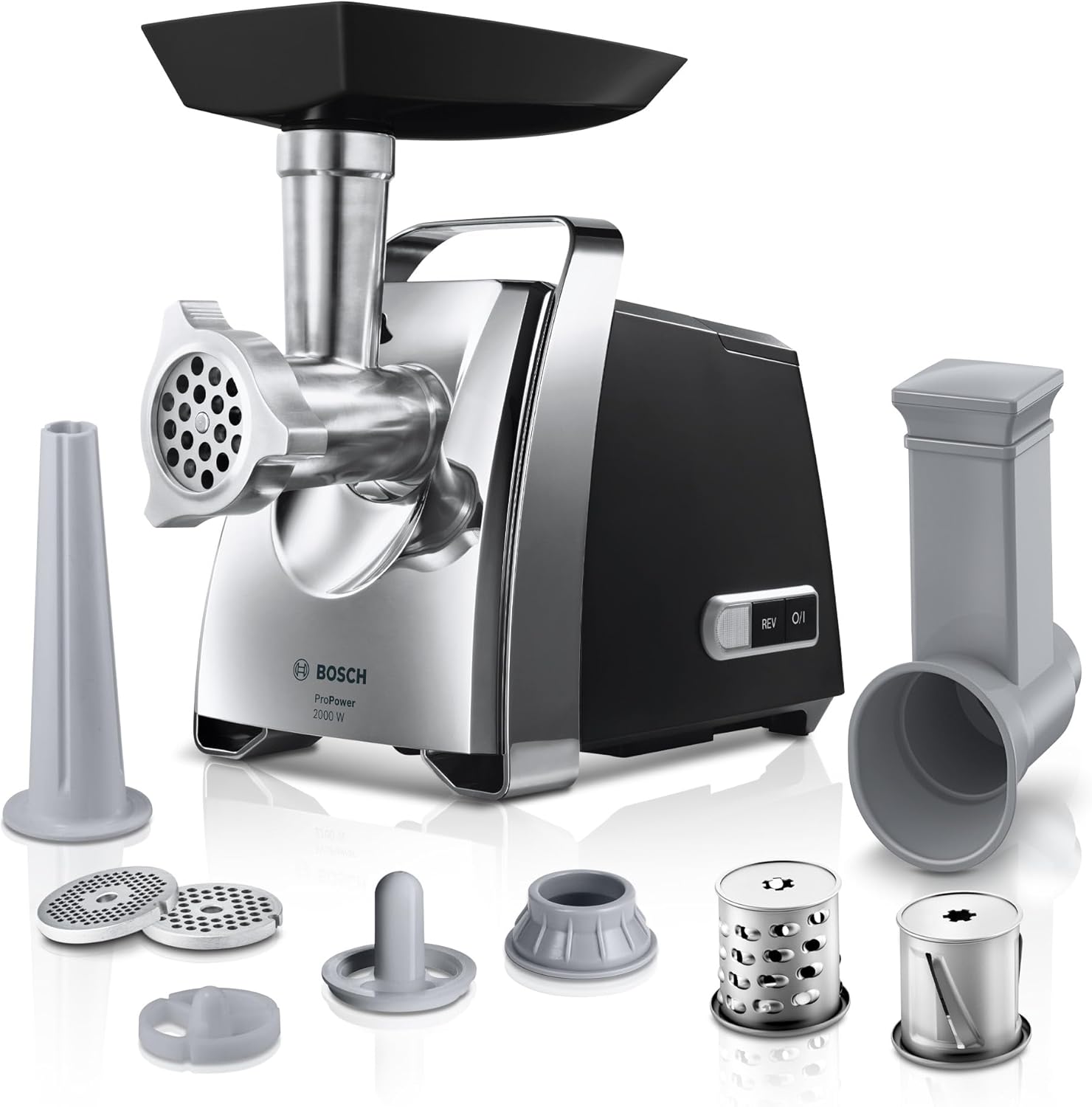 MSM66155 ErgoMixx Mixeur-Plongeant - Mixeur à main 750 W- Système anti-éclaboussures - Poignée ergonomique, Blanc/Gris 700W