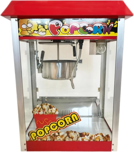 Machine à Pop Corn Professionnelle – Acier Inoxydable, 1440W, Capacité 200g par Opération – Idéale pour Cinémas, Événements et Fêtes Foraines